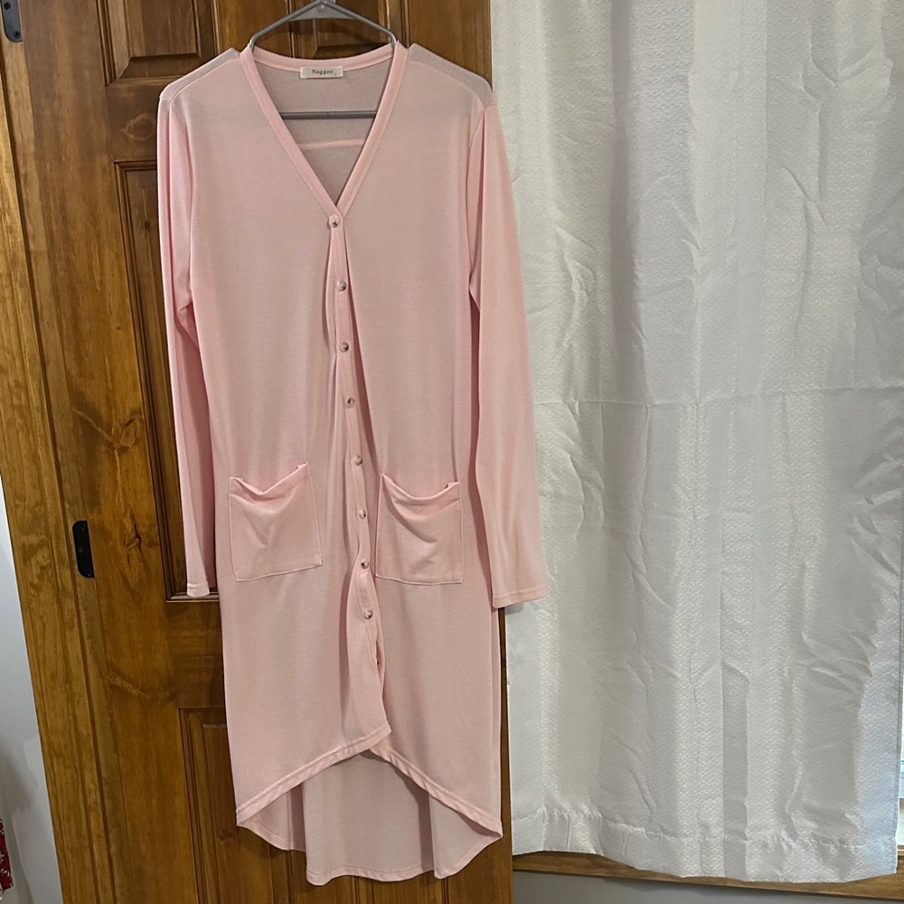 Pink Button-Up Cardigan